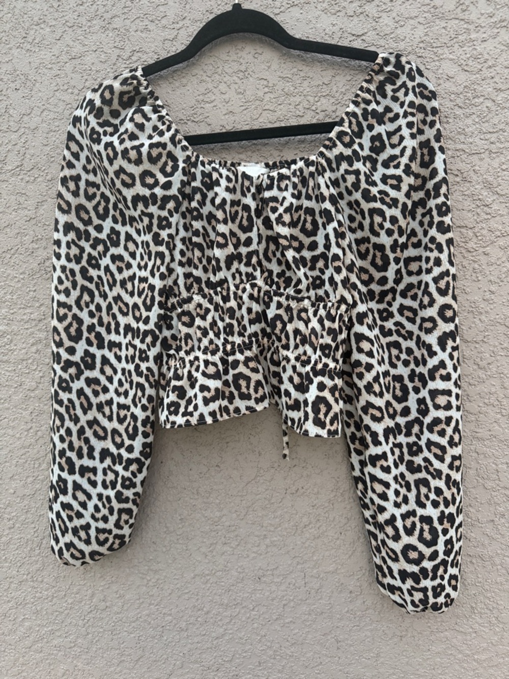 H&M Leopard Print Blouse - Cream, Brown & Black